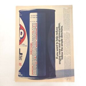 Vintage STP Oil Treatment Print Ad Garage Wall Art Promo Advertising Collector